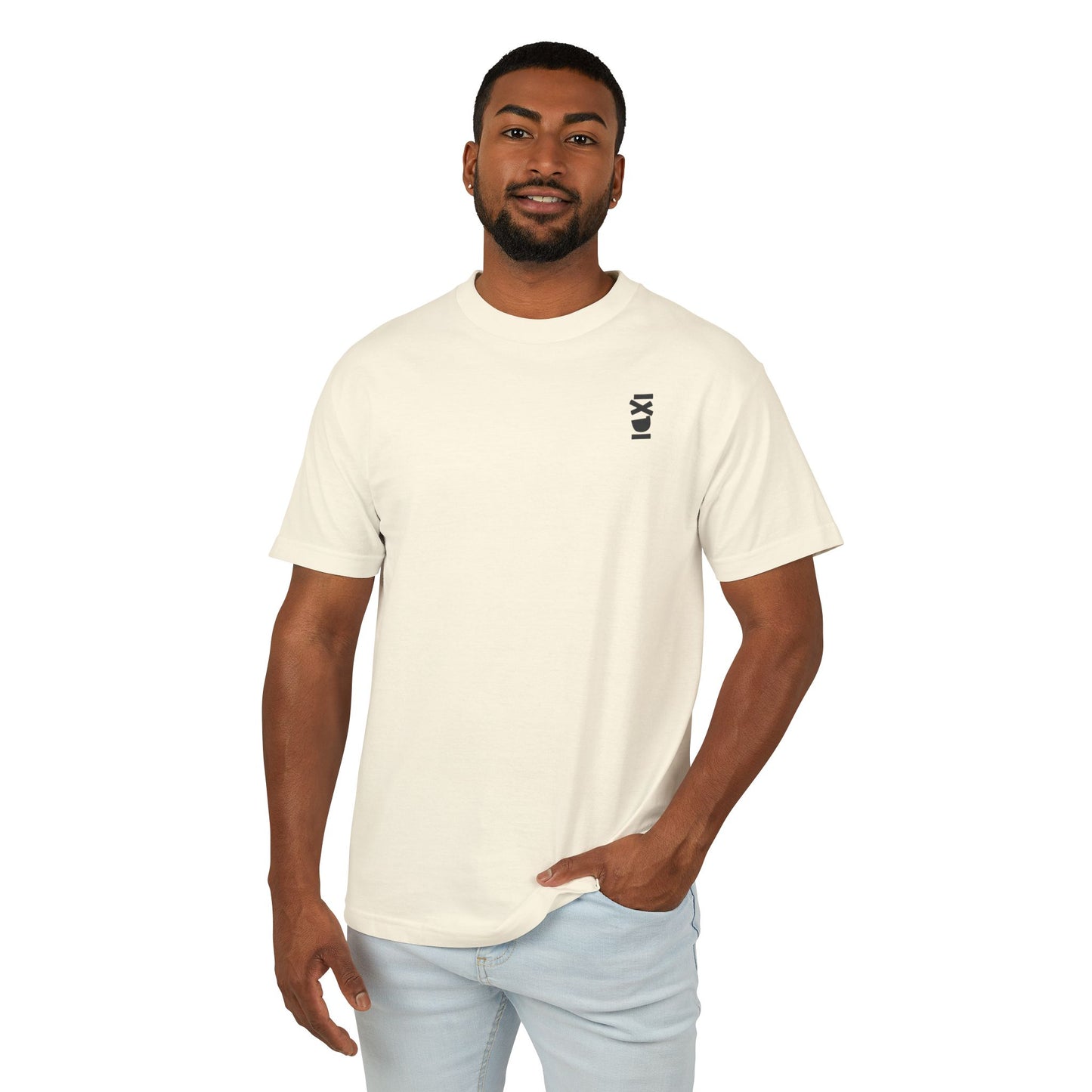 IXDI Monochrome Unisex Garment-Dyed Heavyweight Cotton Tee - Faded Natural