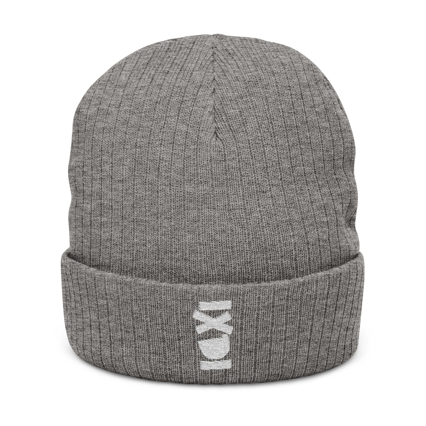 Stylish Ribbed Knit Beanie with Embroidered Detail - Perfect for Any Occasion